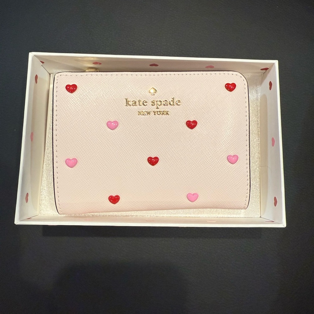Kate Spade Heart Wallet with Gold Accents